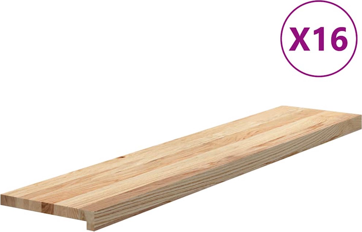 Vidaxl Treppenstufen, 16 Stück. Roh 120X25X2cm Leichtes Eichenholz