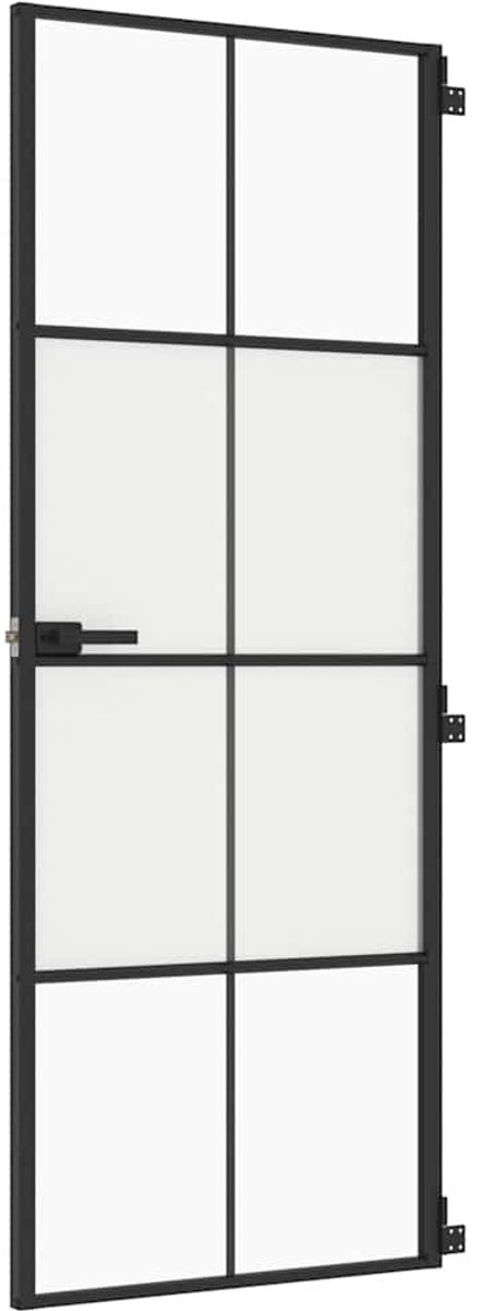 Vidaxl Innentür, Schwarz, 76X201,5 Cm, Glas Und Aluminium
