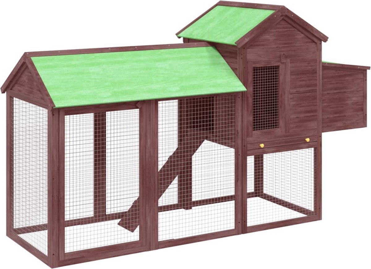 Vidaxl Vogelhaus, Farbe Mokki, 193x65x117 cm, Leichtes Kiefernholz