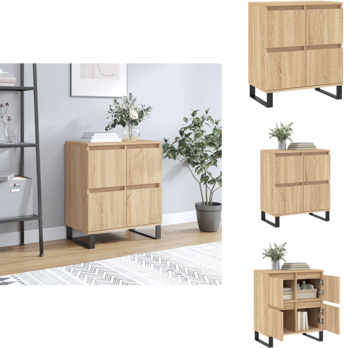 Vidaxl Kommode, Sonoma-Eiche, 60x35x70 cm, Holzwerkstoff