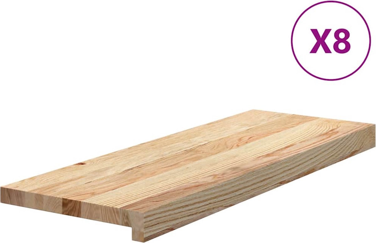Vidaxl Treppenstufen, 8 Stück, Roh 70x30x2 cm Massives Eichenholz