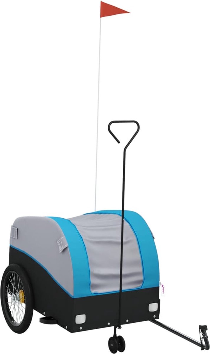 Vidaxl Fahrradanhänger, Schwarz-Blau, 45 kg, Eisen