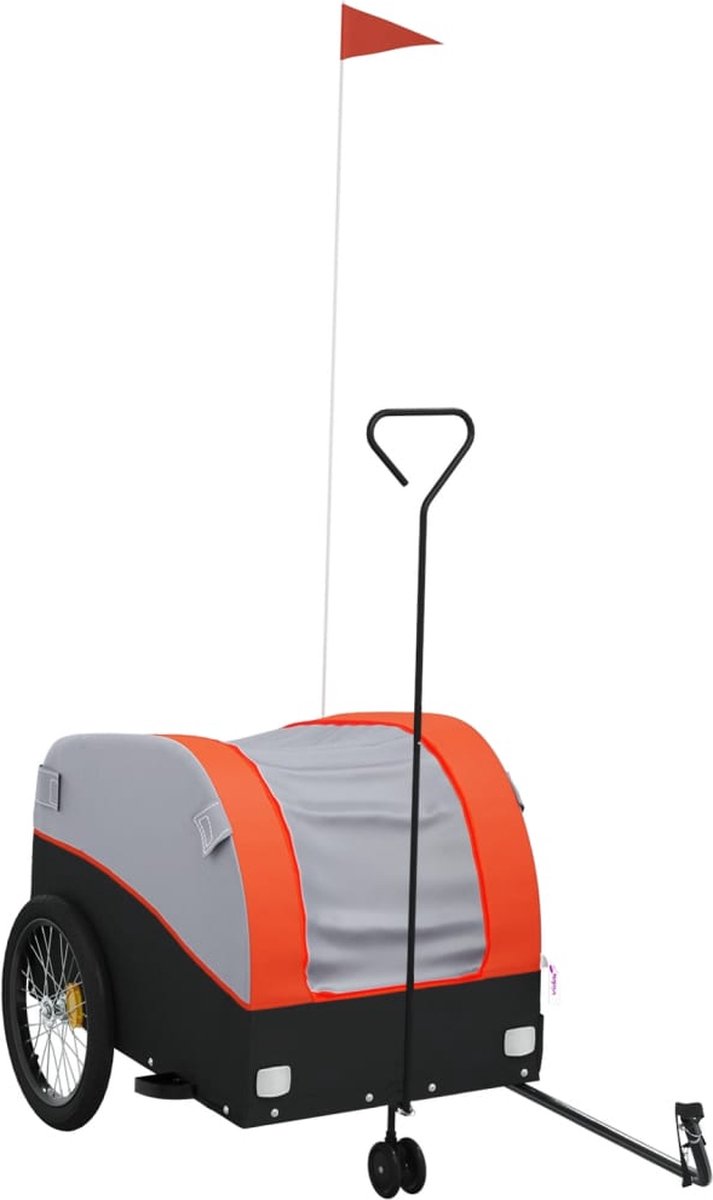 Vidaxl Fahrradanhänger, Schwarz-Orange, 45 kg, Eisen