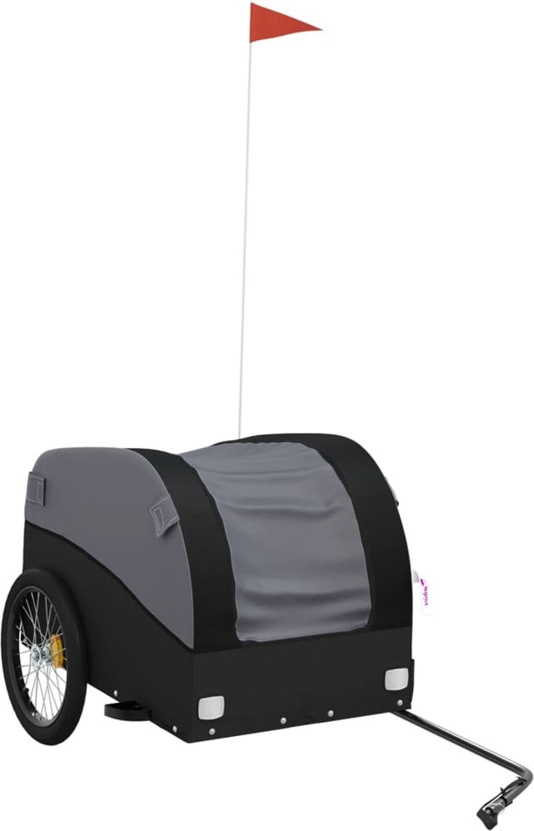 Vidaxl Fahrradanhänger, Schwarz, 45 kg, Eisen