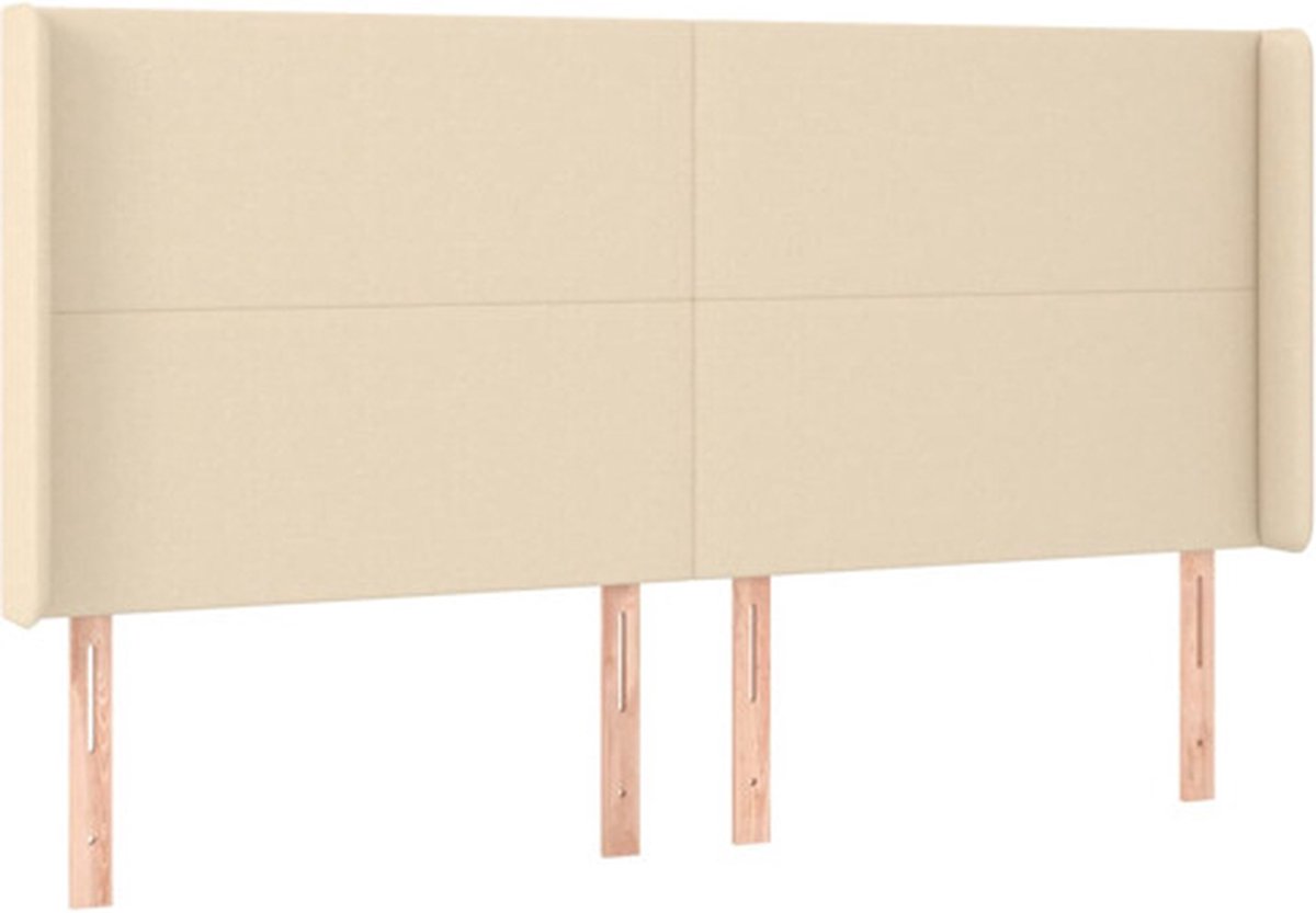 Vidaxl Ohrensessel-Kopfteil, Cremefarben, 163X16X118/128 Cm, Stoff