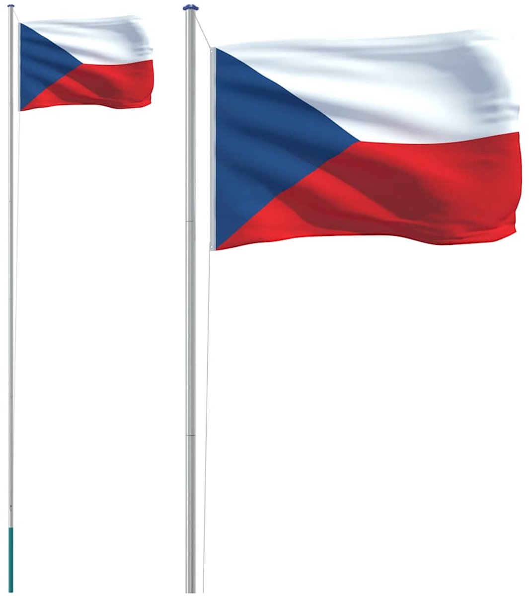 Vidaxl Flagge Tschechien mit Mast, 6,23 m, Aluminium