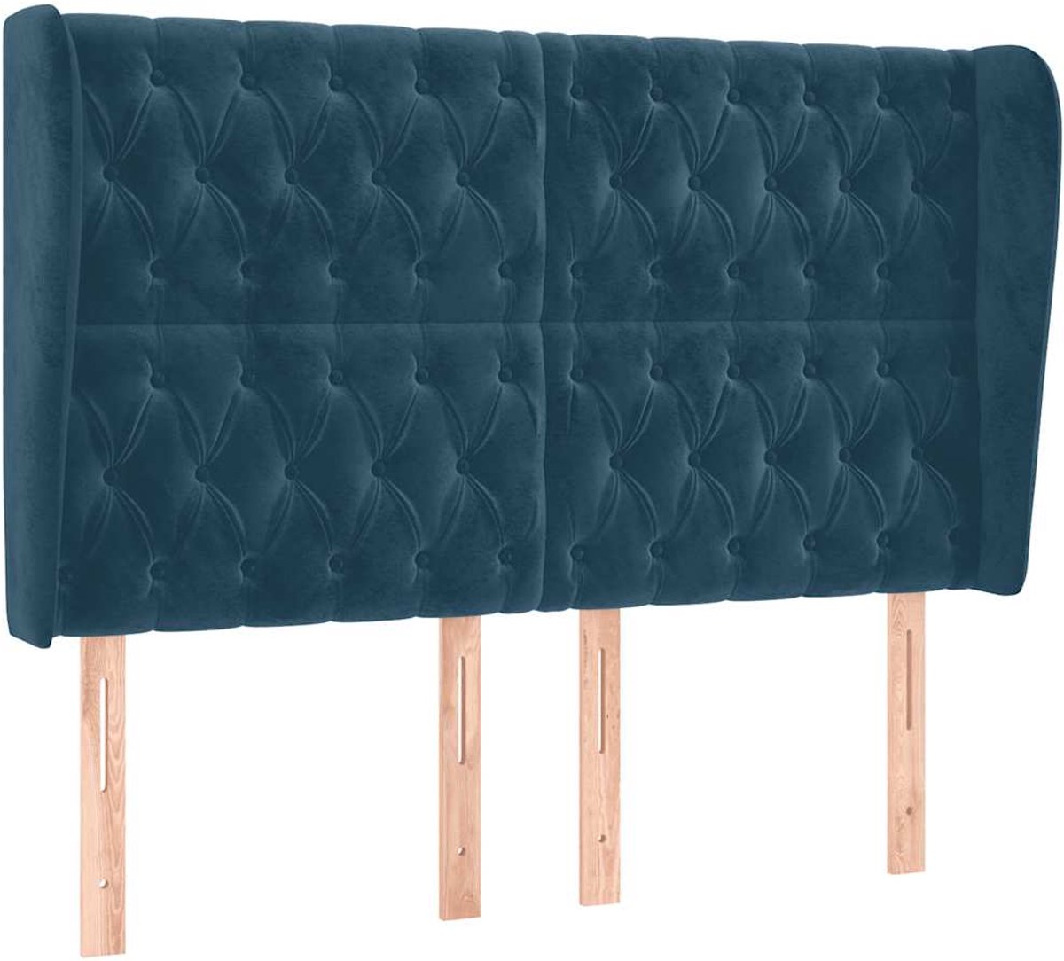 Vidaxl Ohrensessel-Kopfteil, Dunkelblau, 163X23X118/128 Cm, Samt