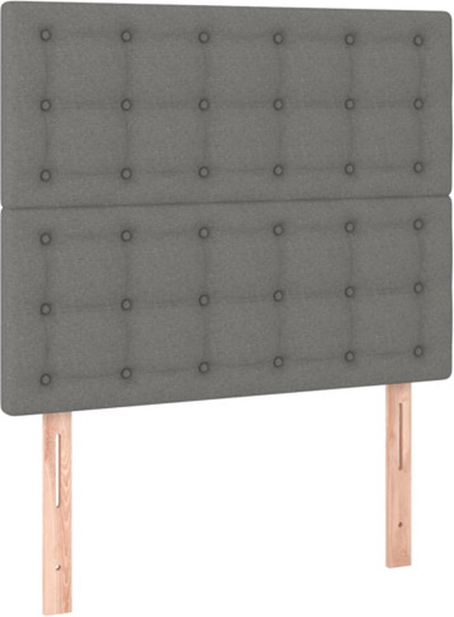 Vidaxl Bettkopfteile, 2 Stück, Dunkelgrau, 80x5x78/88 cm, Stoff