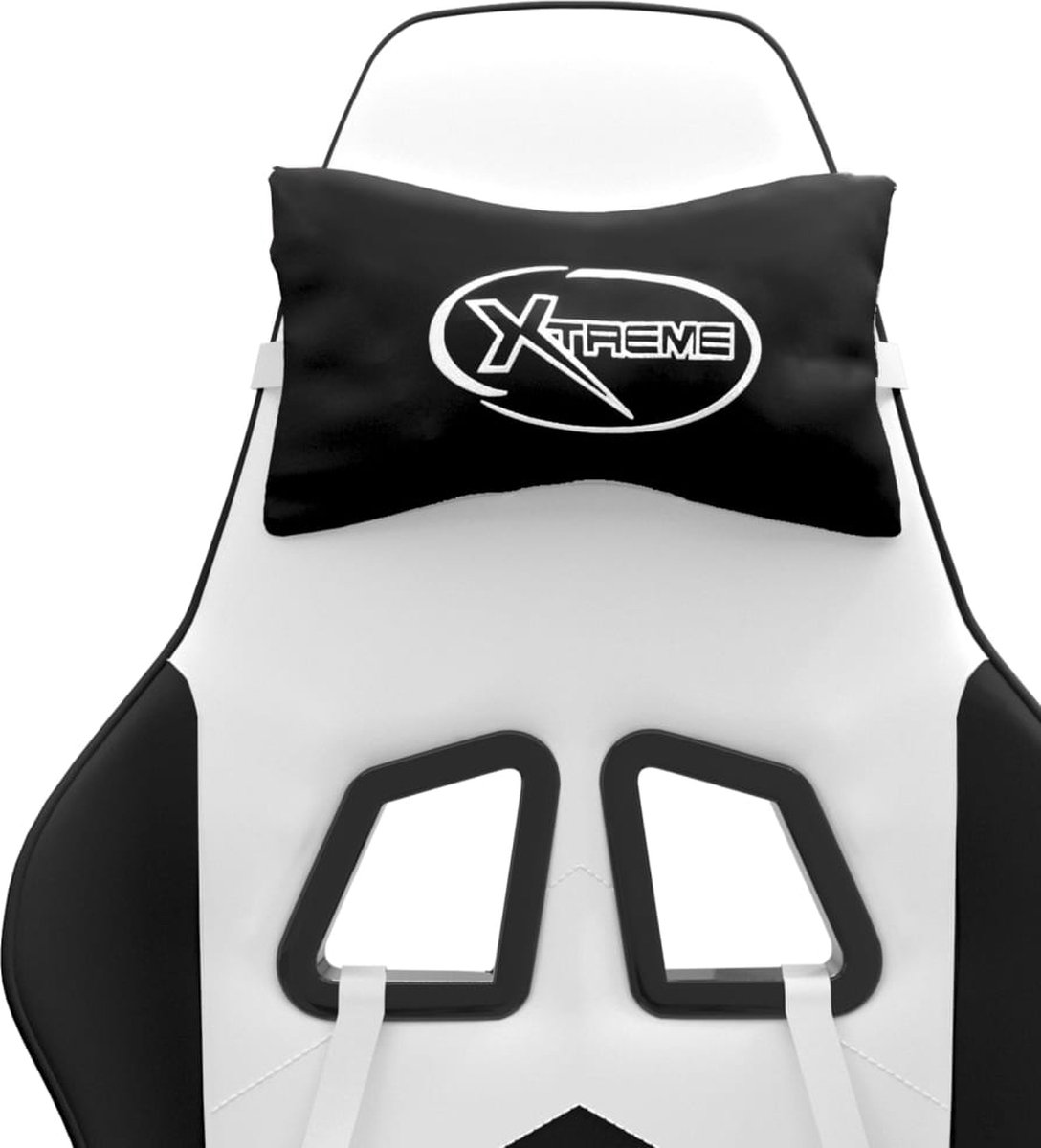 Vidaxl Gaming-Sessel mit Fußstütze, Weiß-Schwarz, Kunstleder