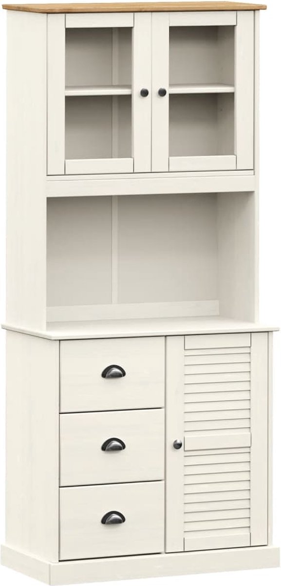 Vidaxl Sideboard Vigo, Weiß, 78X40X175 Cm, Massives Kiefernholz