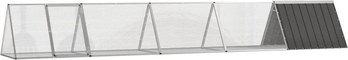 Vidaxl Kaninchenkäfig, Anthrazit, 504,5 x 80,5 x 71 cm, Stahl