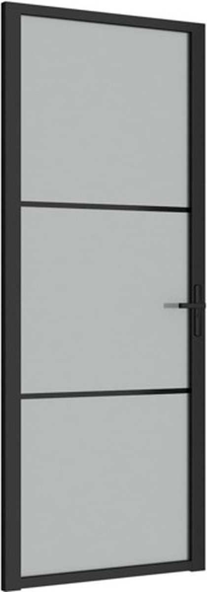 Vidaxl Innentür, 83 x 201,5 cm, Schwarz, Mattglas und Aluminium