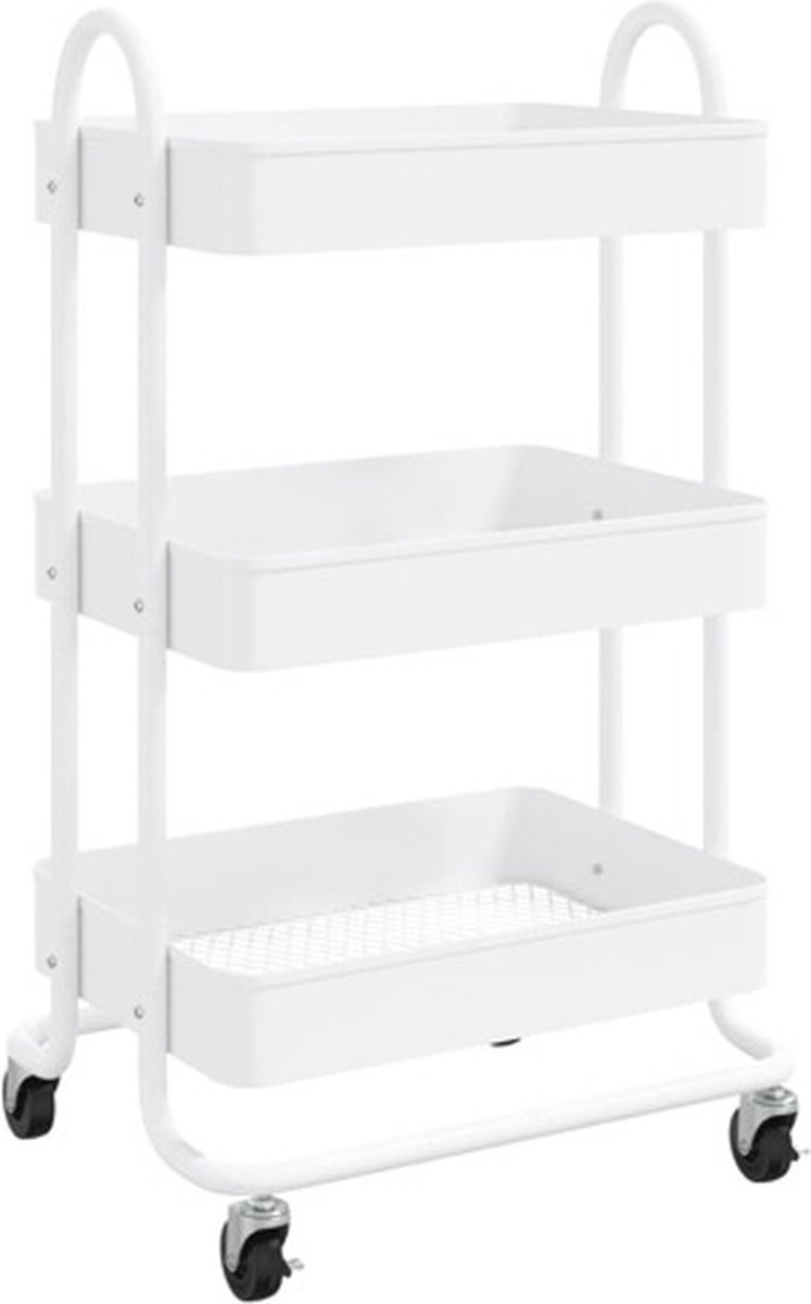 Vidaxl 3-stufiges Beistellregal, Weiß, 43X34X79 Cm, Stahl