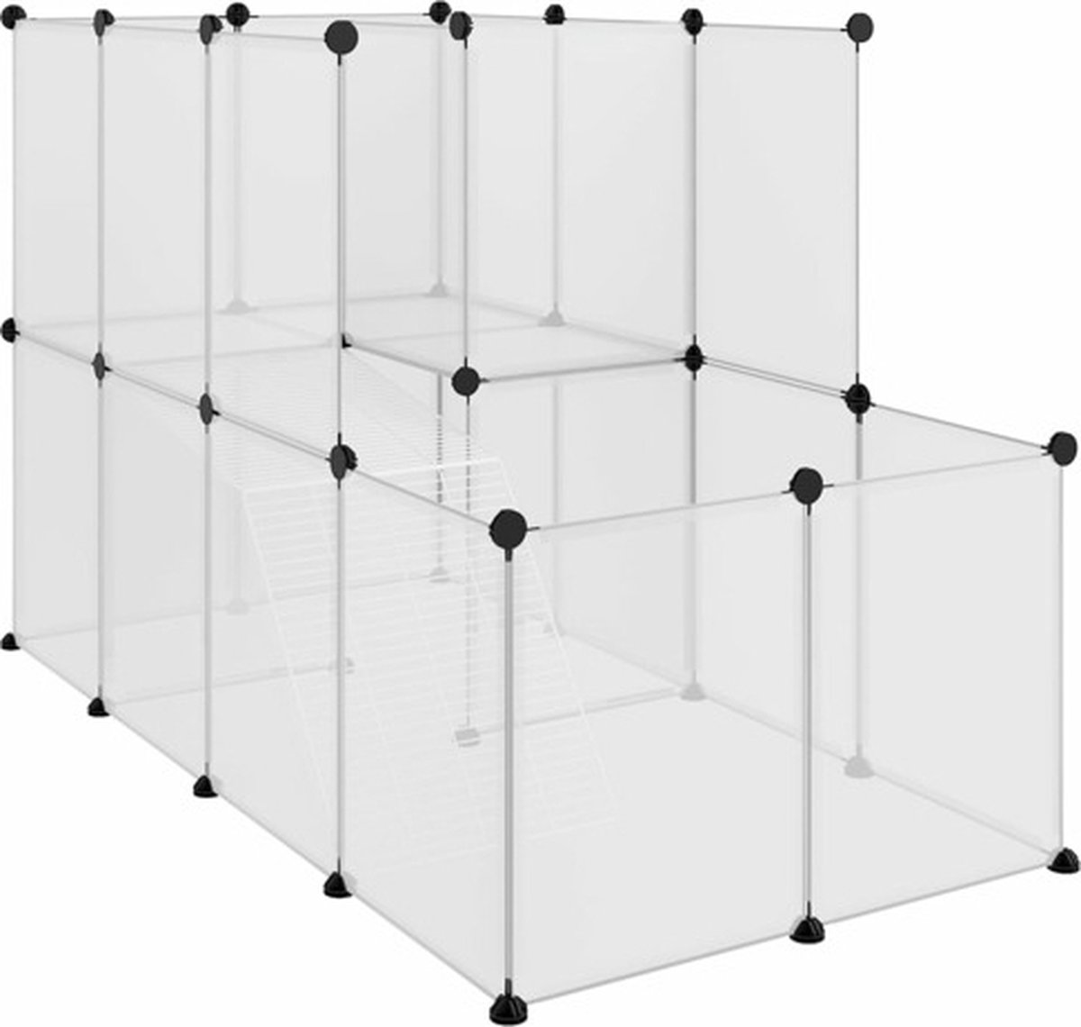 Vidaxl Kleintierkäfig, Farblos, 142X74X93 Cm, PP Und Stahl