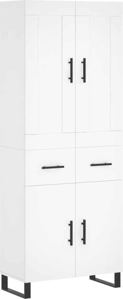 Vidaxl Vitrine, Weiß, 69,5X34X180 Cm, Holzwerkstoff