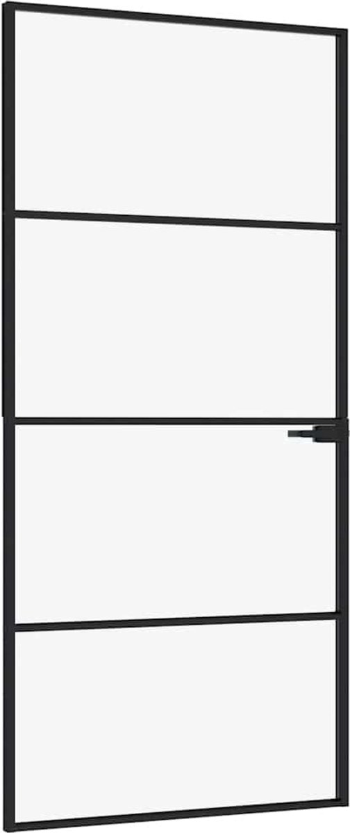 Vidaxl Innentür, Schwarz, 93X201,5 Cm, Glas Und Aluminium