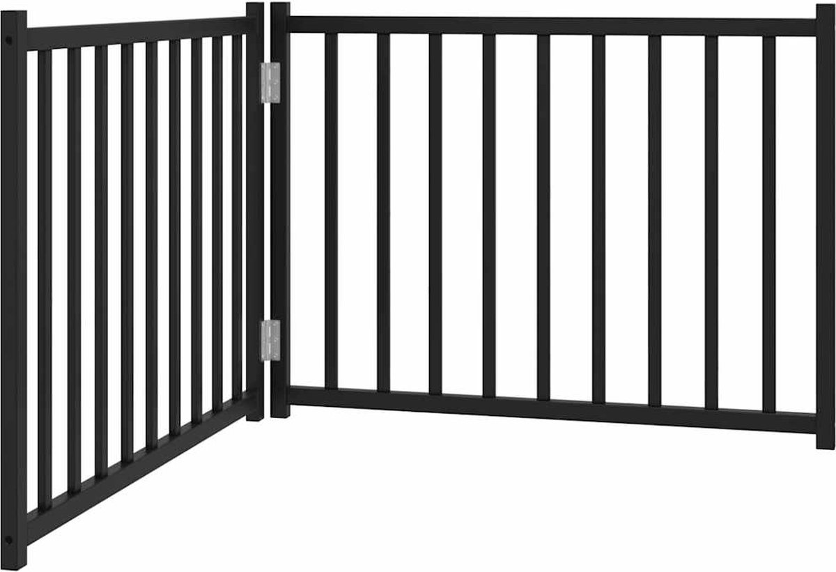 Vidaxl Zusammenklappbares Hundetor, 2 Paneele, Schwarz, 160 cm, Holz