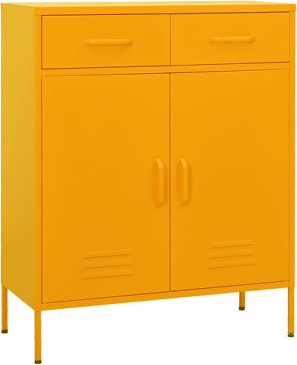Vidaxl Schrank, Senfgelb, 80X35X101,5 Cm, Stahl