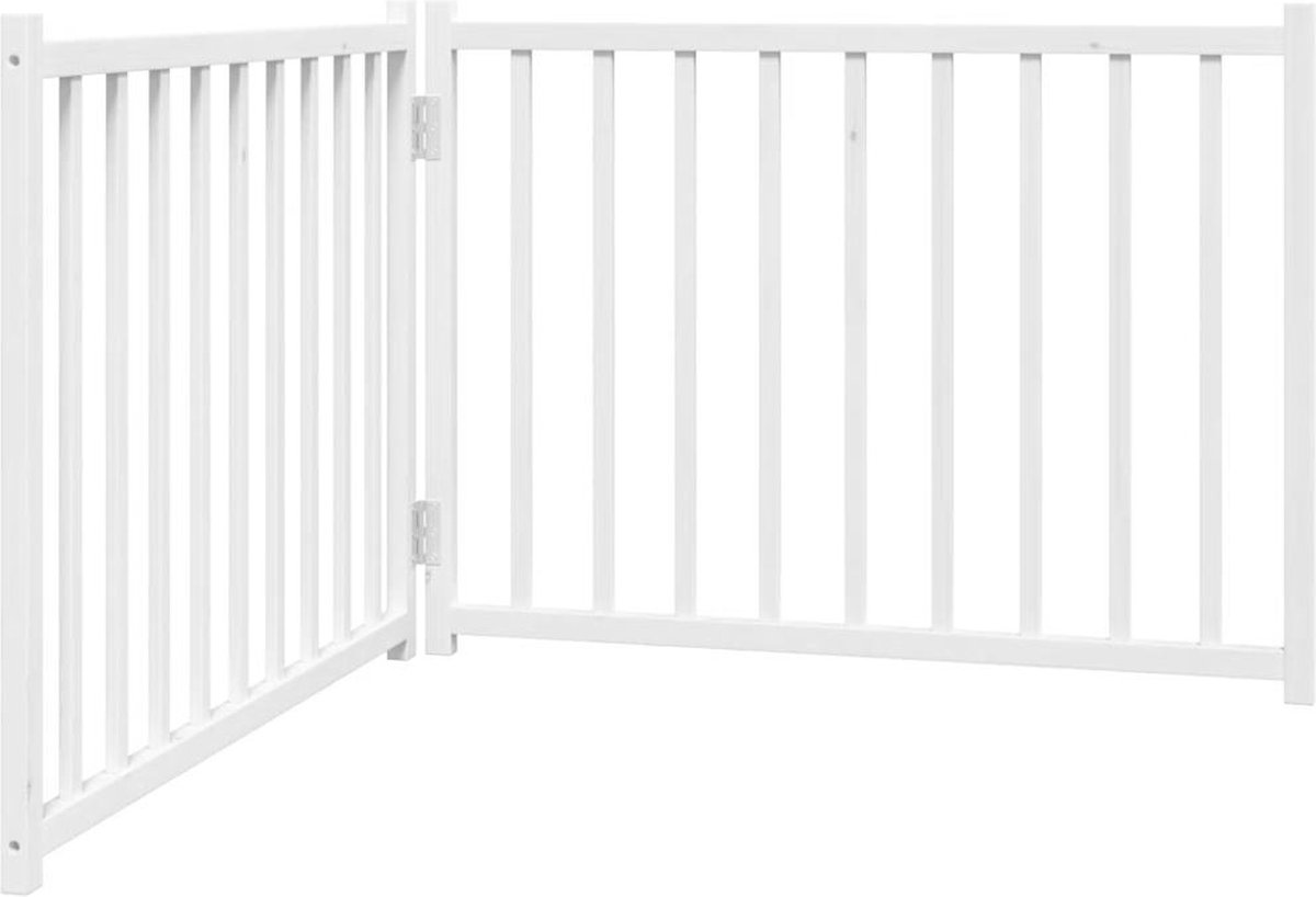 Vidaxl Zusammenklappbares Hundetor, 2 Paneele, Weiß, 160 cm, Holz