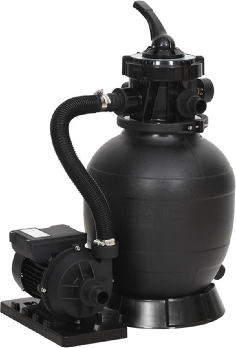Vidaxl Sandfilter für Schwimmbecken mit 6-Wege-Ventil, Schwarz