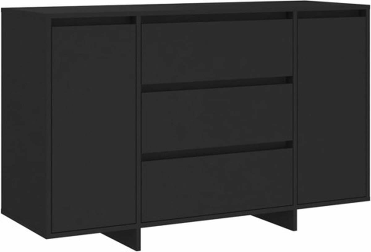 Vidaxl Kommode mit 3 Schubladen, Schwarz, 120x41x75 cm