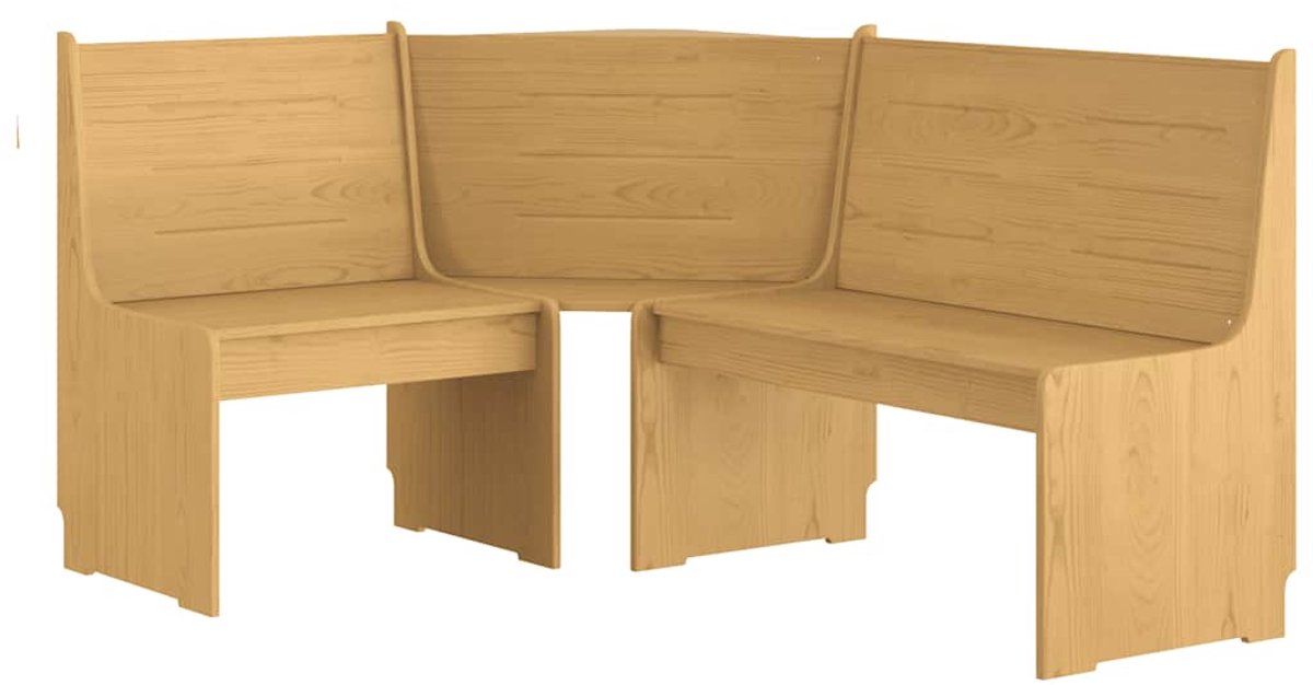 Vidaxl Eckbank Reine, 151 cm, Massivkiefer und Honigbraun