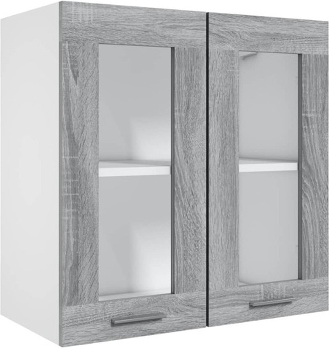 Vidaxl Hängeschrank mit Glastür, Sonoma-Eiche Grau, 60x31x60 cm