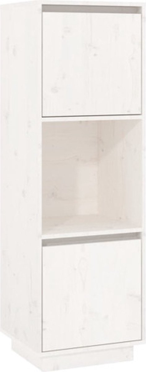 Vidaxl Hoher Schrank, Weiß, 38X35X117 Cm, Massives Kiefernholz