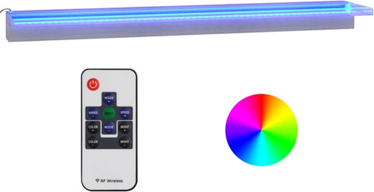 Vidaxl Wasserfallauslauf mit RGB-LED, Edelstahl, 108 cm
