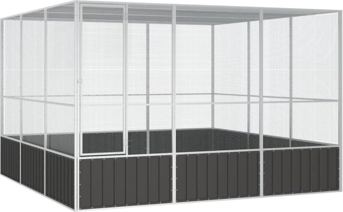 Vidaxl Voliere, Anthrazit, 302,5X324,5X211,5 Cm, Verzinkter Stahl