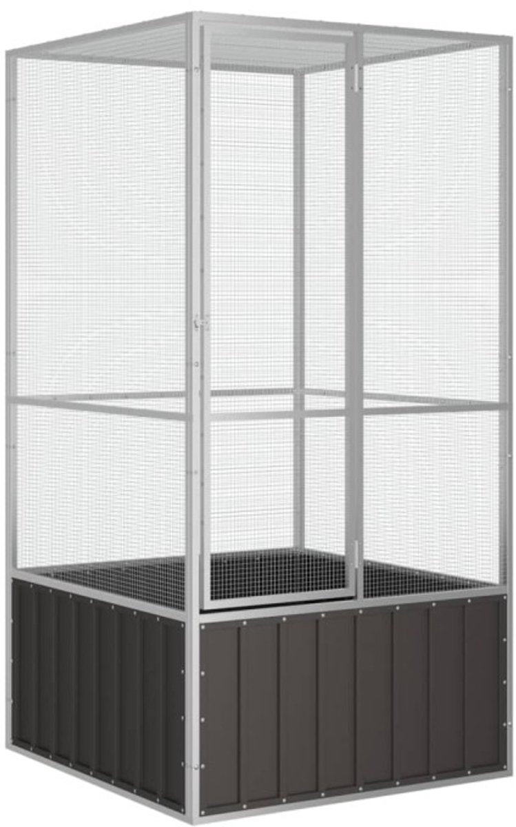 Vidaxl Voliere, Anthrazit, 111X107X211,5 Cm, Verzinkter Stahl