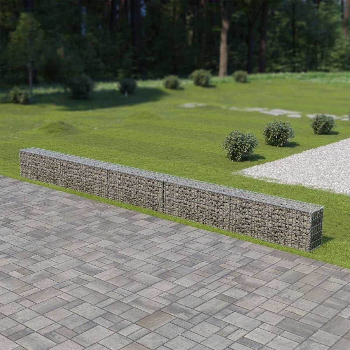 Vidaxl Gabionenwand mit Abdeckungen, Verzinkter Stahl, 600X30X50 Cm