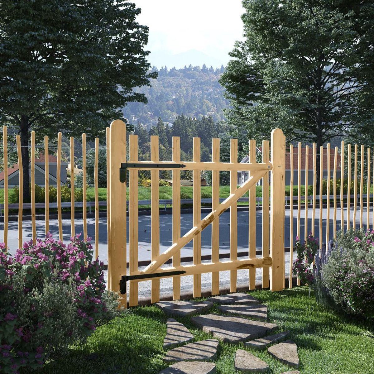 Vidaxl Holztor, Haselnuss, 100X100 Cm