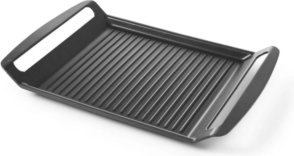 Grillplatte, gerillt, für Induktionskochfelder, TEFLON, 39x26cm, HENDI 629130