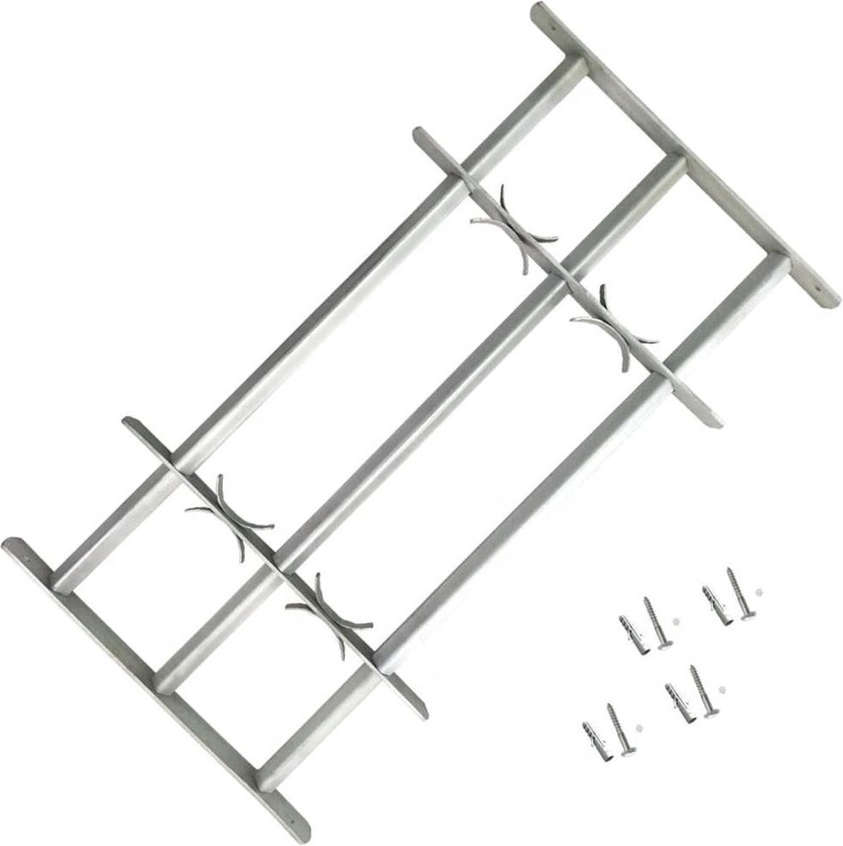 Vidaxl Fenstergitter mit Verstellung, 500-650 mm, 3 Metallstangen
