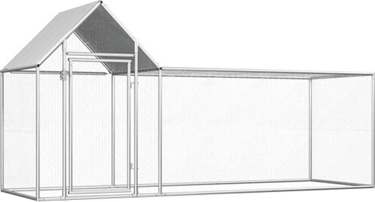 Vidaxl Hühnerstall, 3 x 1 x 1,5 m, Verzinkter Stahl