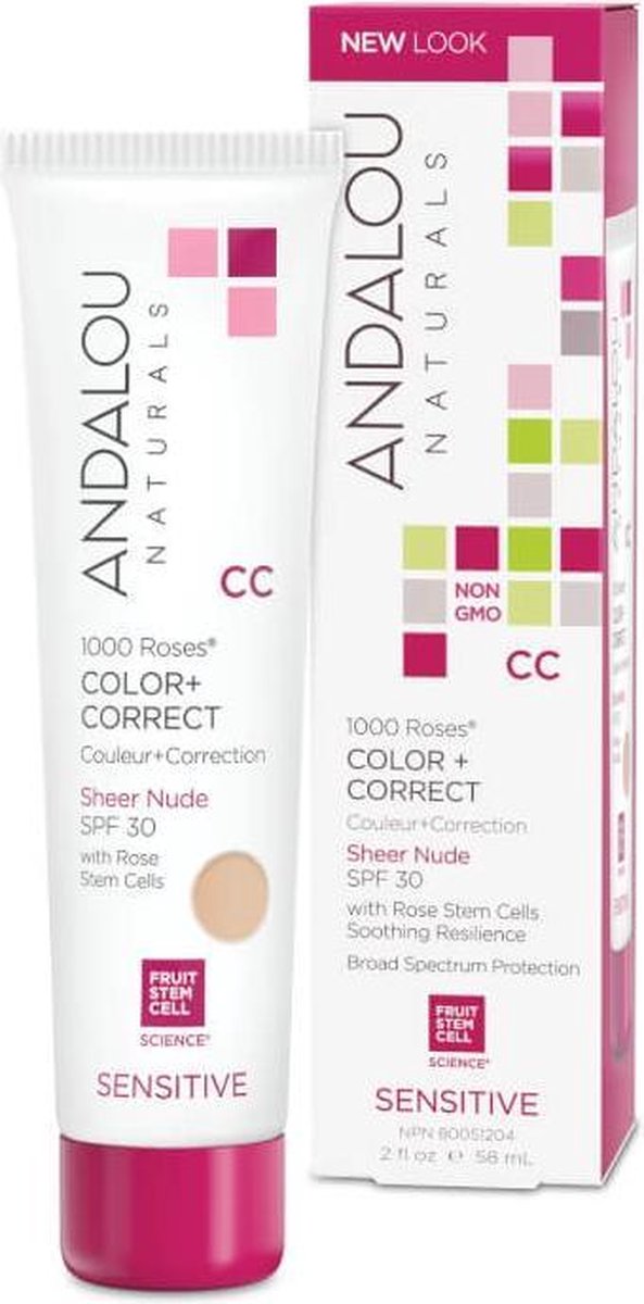 1000 Roses®, Color + Correct, Sensitive, Spf 30, Sheer Beige, 58 ml (2 fl oz)
