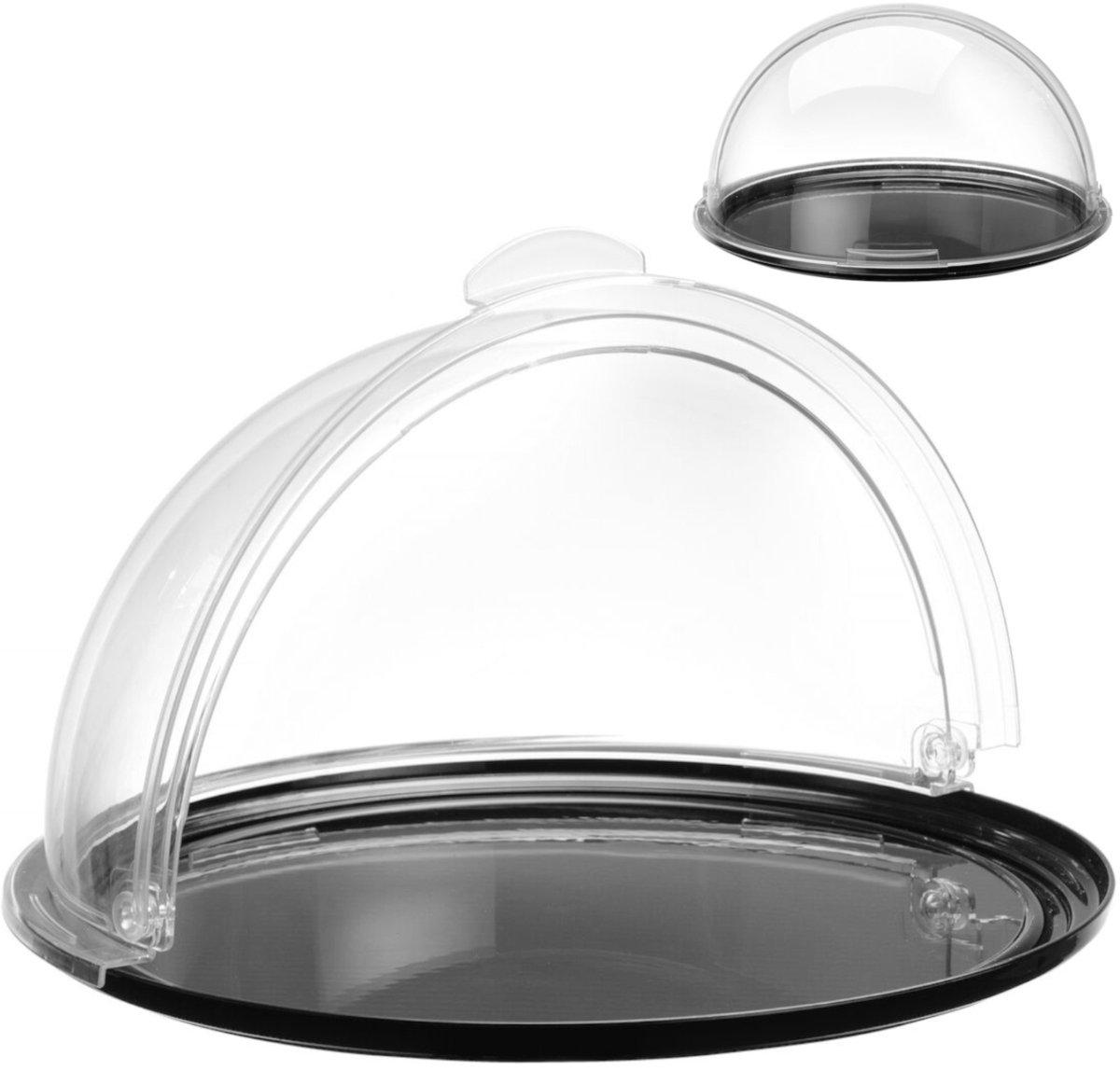 Runde Buffet-Auslageplatte mit Rollhaube, Durchmesser 215 mm, Hendi 203552