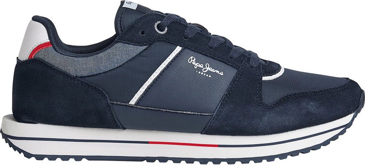 Pepe Jeans Marineblaue Herren-Sportschuhe Aus Echtem Leder 45 Awe