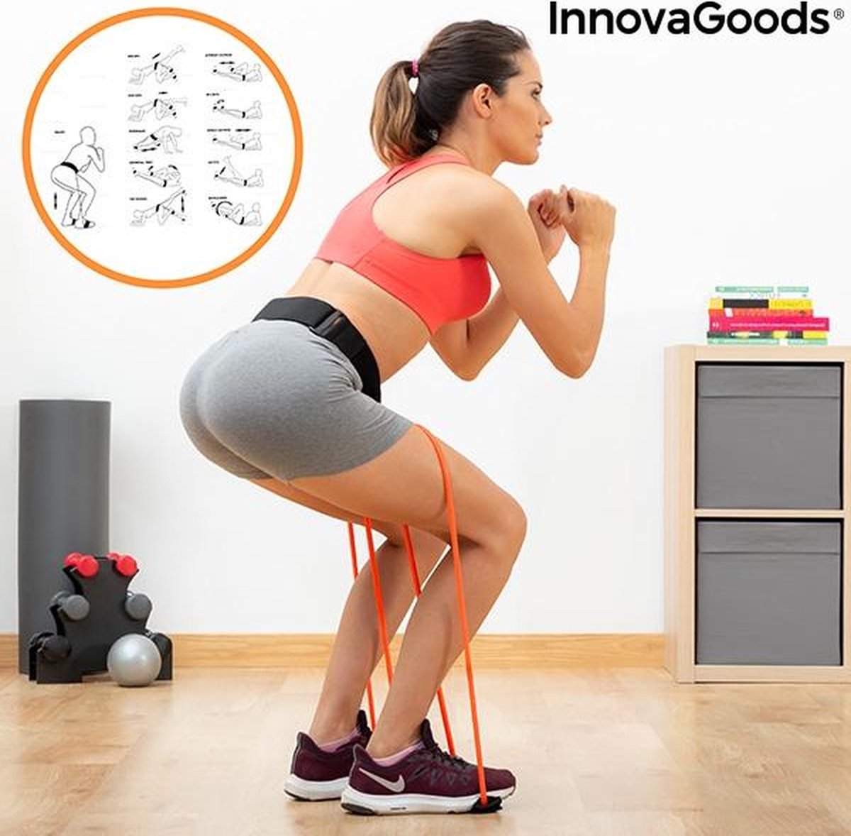 Gürtel mit Widerstandsbändern - InnovaGoods - Bootrainer - Fitness - Unisex - Schwarz