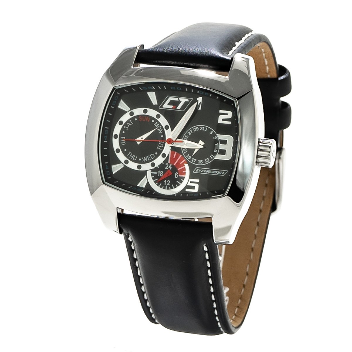 Uhr CHRONOTECH CC7049M-02. Quarz, Farbe schwarz. Mann.