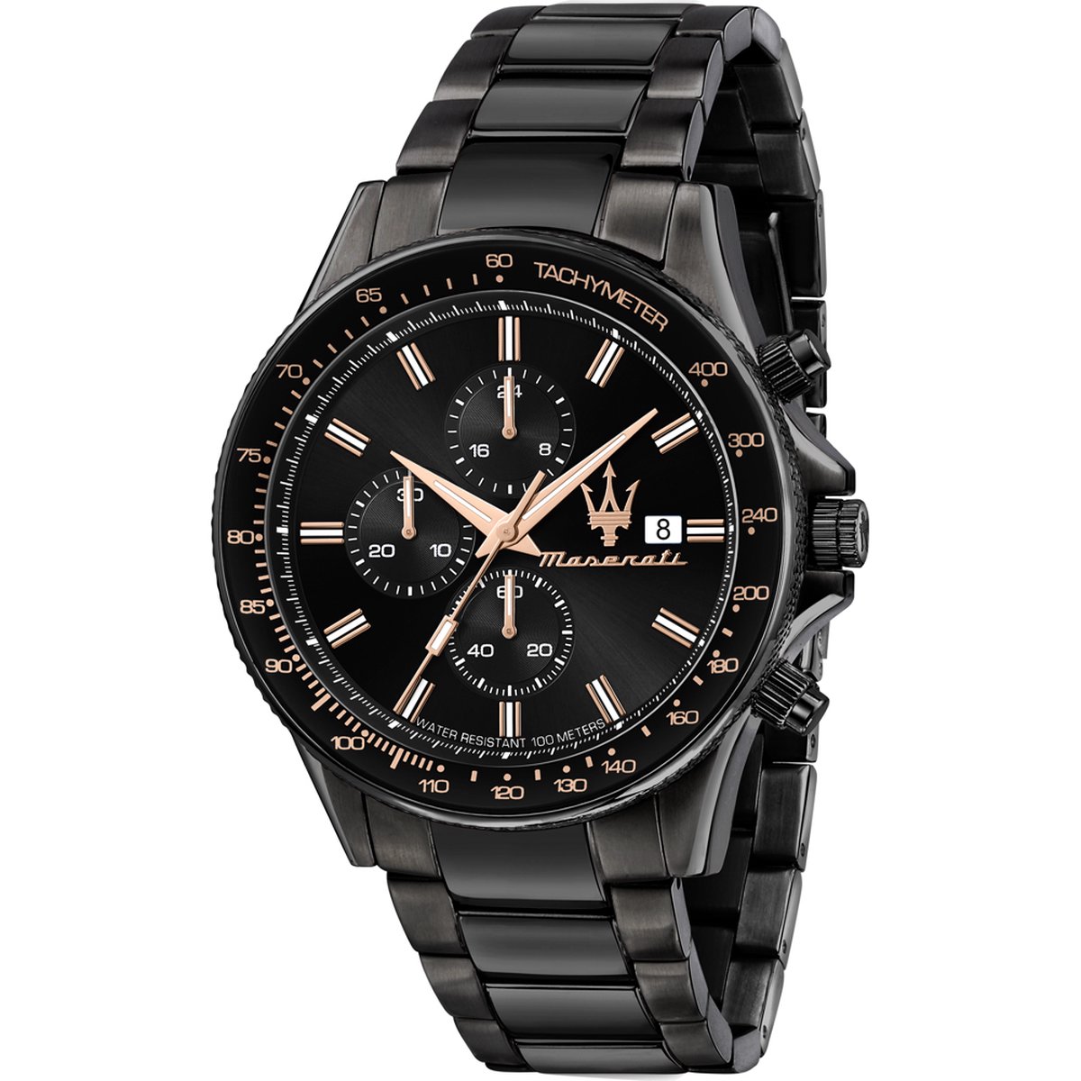 Maserati Sfida Schwarzes Metall Herren Quarz Chronograph mit Datum R8873640011 schwarz