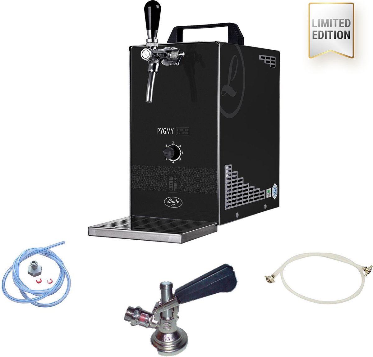 Bierkühler - ICH-ZAPFE.DE - PYGMY 25/K LIMITED EDITION - 35 L/h - Edelstahl - Membranpumpe