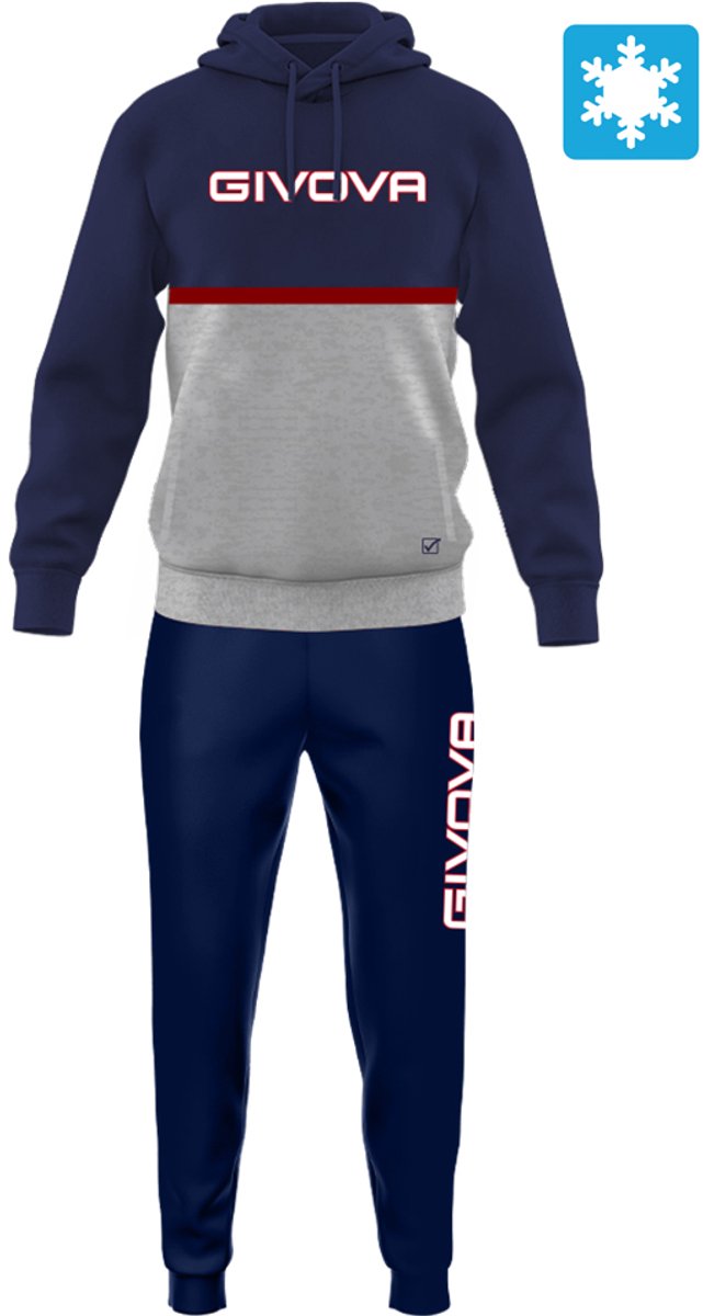Zweifarbiger Fleece-Trainingsanzug Givova Italia 106