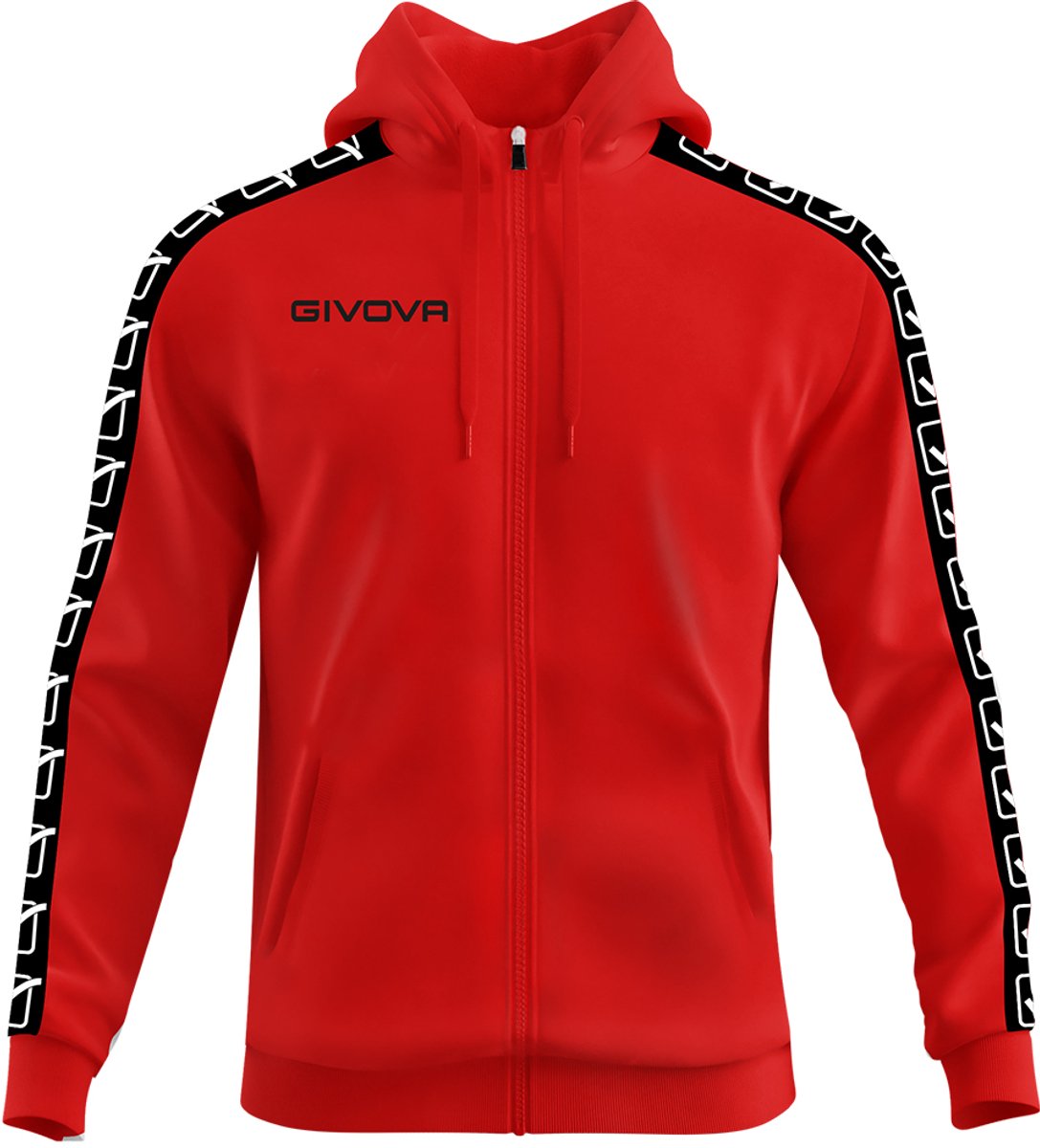 Sweatshirt mit Kapuze Streifen Full Zip Givova