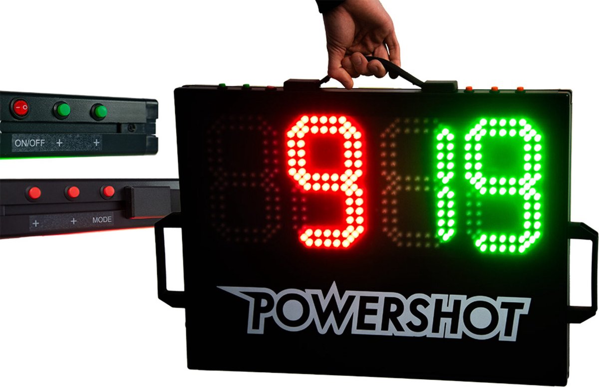 Doppelseitige Anzeigetafeln und Timer Powershot