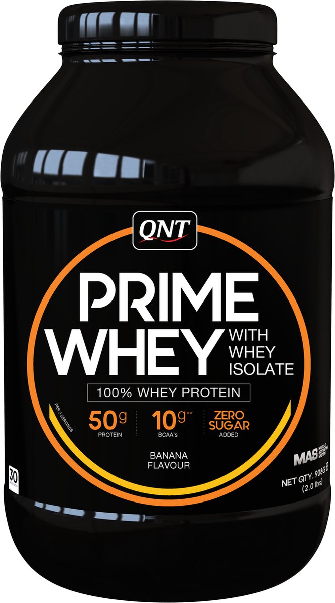 100 % Whey-Isolat- und -Konzentrat-Protein Banane QNT Prime Whey 908 g