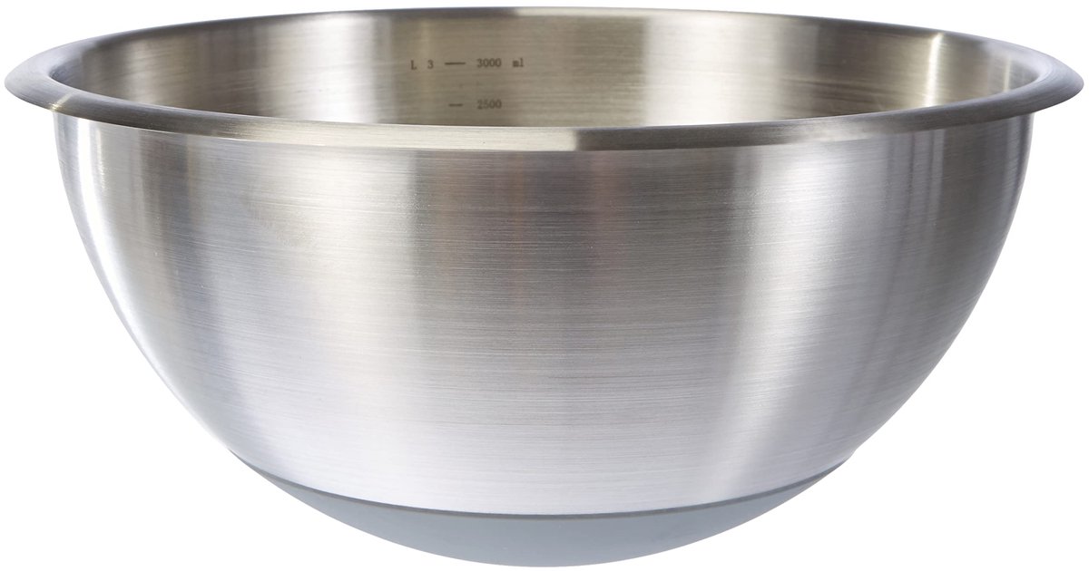 Halbkugelförmiges Becken aus Edelstahl De Buyer 24 cm