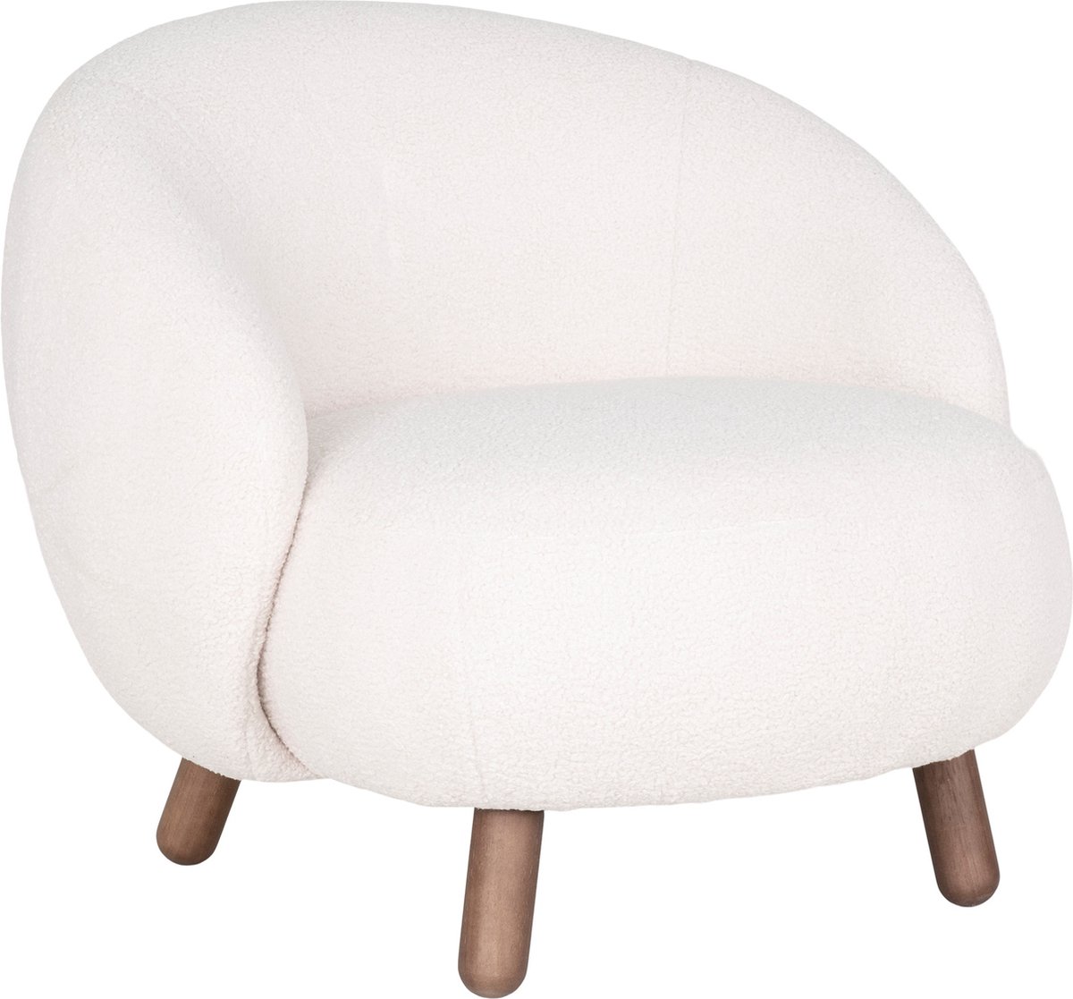 Stuhl aus Lammlederimitat mit Beinen in Walnussoptik House Nordic Savona Lounge