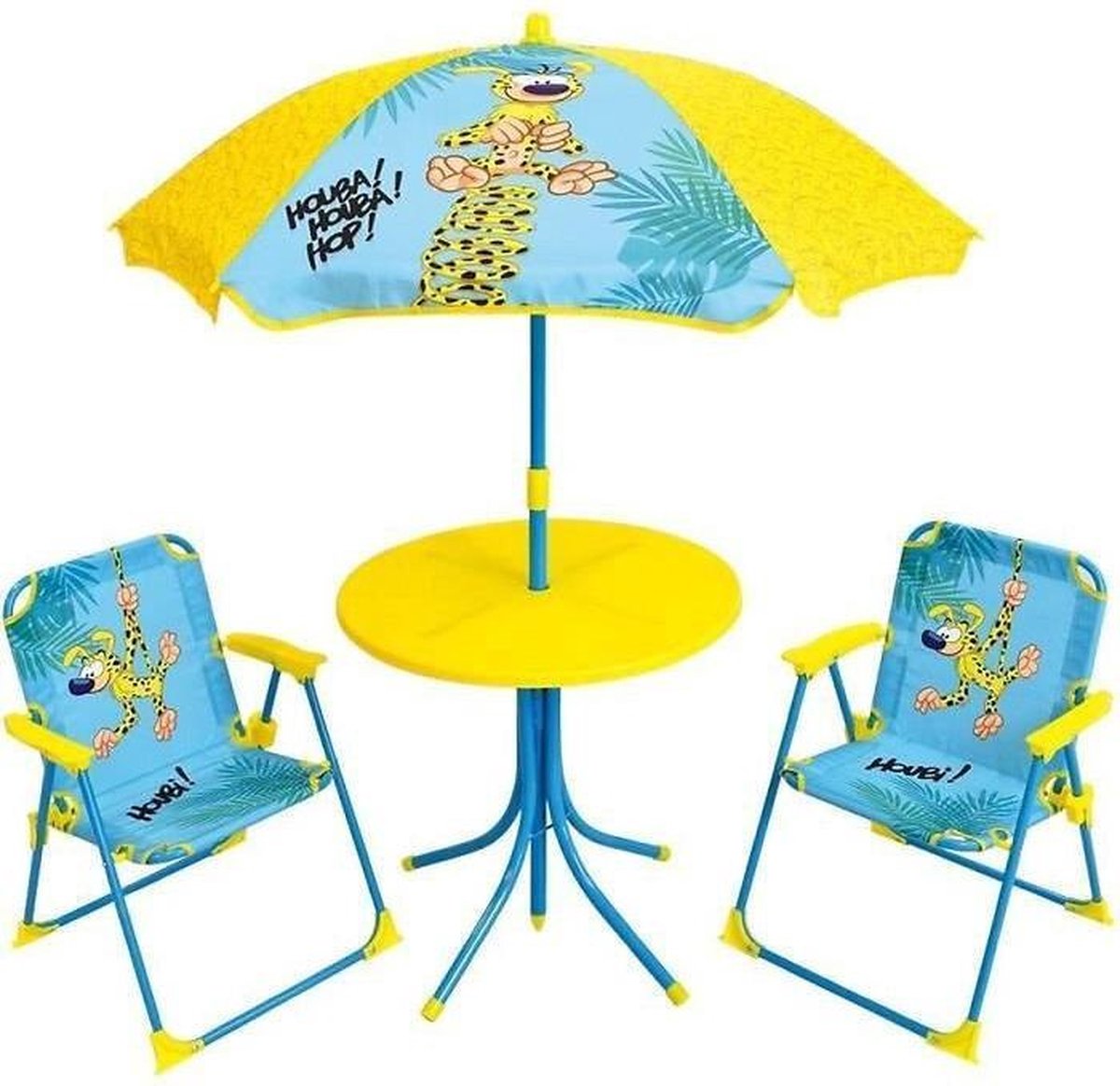 Tisch + 2 Stühle + Kindersonnenschirm Fun House Marsupilami